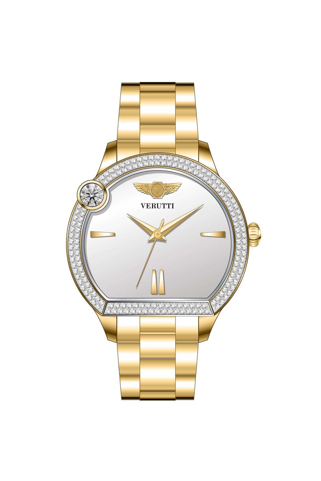 Women’s Luxury Watch VR-1044-4 – Gold Stainless Steel and Silver Case