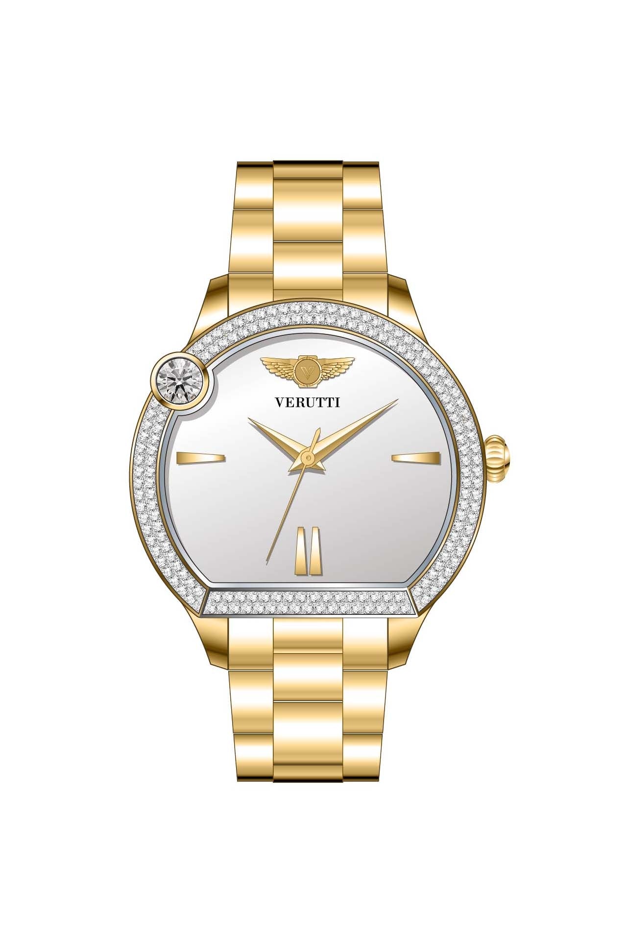 Women’s Luxury Watch VR-1044-4 – Gold Stainless Steel and Silver Case