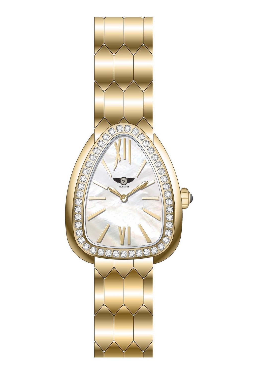 Women’s Luxury Watch Verutti VR-1037-3 – Gold Bracelet & White Dial