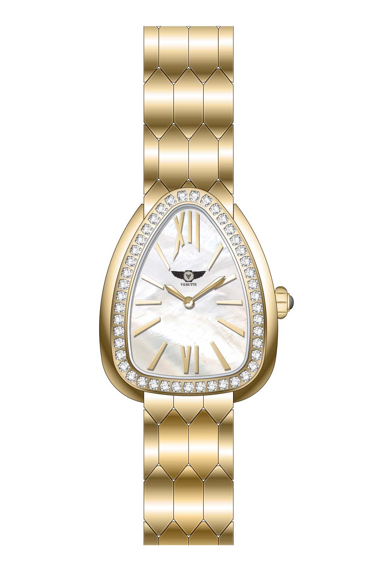 Women’s Luxury Watch Verutti VR-1037-3 – Gold Bracelet & White Dial