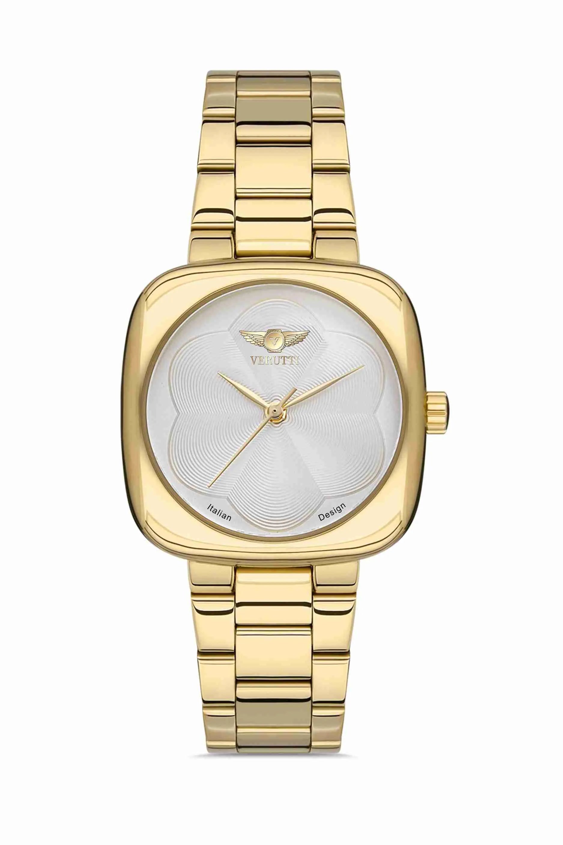 Watch with gold band by Italian Brand Verutti, Model DG-8398LA
